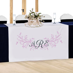 Personalized Classic Floral Wedding Table Runner