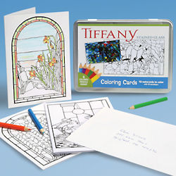Tiffany Stained Glass Coloring Cards Kit