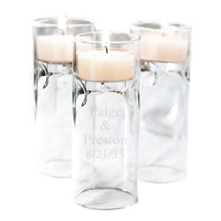 Personalized Blown Tealight Wedding Candle Holder