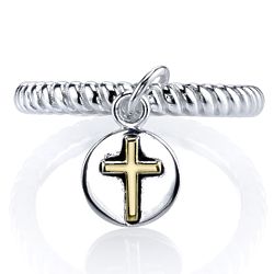 Faith Ring in Sterling Silver and 14 Karat Yellow Gold