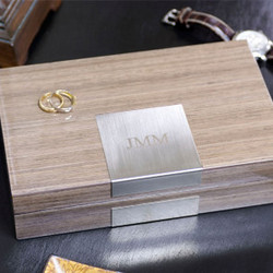 Personalized Lacquered Valet Box in Gray