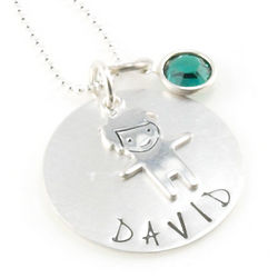 My Little Boy Mommy Personalized Hand Stamped Necklace