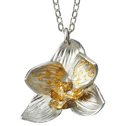 Blooming Orchid Silver and Gold Necklace