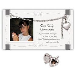 First Communion Heart Picture Frame and Locket