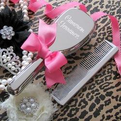 Personalized Cameron Nickel-Plated Baby Brush and Comb