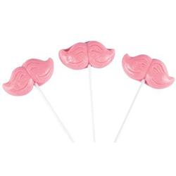 Pink Mustache Lollipops