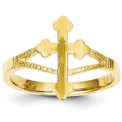14 Karat Gold Budded Cross Ring