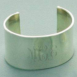 Large Personalized Sterling Silver Cuff Bracelet