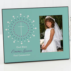 God Bless 1st Communion Personalized Name and Date Picture Frame