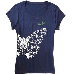 Live Free Butterfly Print T-Shirt