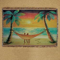 Beach Sunset Personalized Throw Blanket