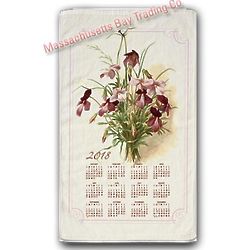 Vintage Floral 2018 Calendar Towel