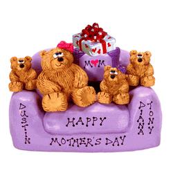 Personalized Best Mom and Family Bears in Love Seat