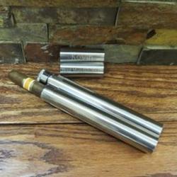 Personalized Stainless Steel Cigar Case and Flask Combo