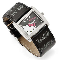 Black and Silver Hello Kitty Watch