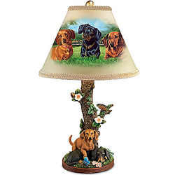 Backyard Buddies Dog Art Lamp with Sculpted Base