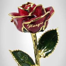 Biker's Personalized Rose Preserved in 24 Karat Gold