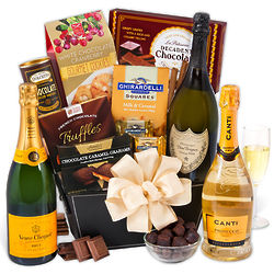 Veuve Champagne New Years Gift Basket of Indulgence