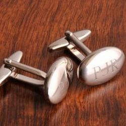 Personalized High Polished Oval Cuff Links