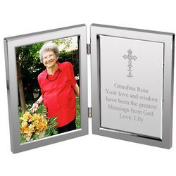 Silver Cross Memorial Personalized Message Frame