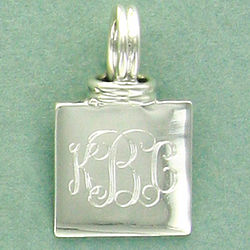 Personalized Sterling Square Pendant