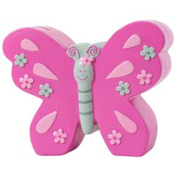 Ceramic Butterfly Bank in Pink and Gray