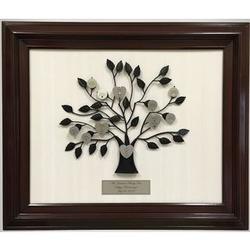 Family Tree Wall Art with Personalized Silver Plate