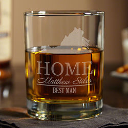 Personalized Home State Whiskey Glass