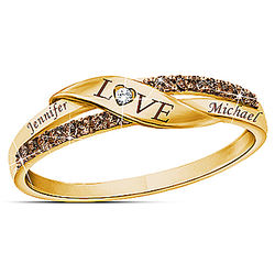 Sweetest Love Diamond Ring Personalized with 2 Names