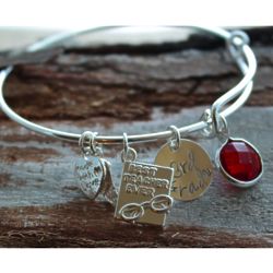 Best Teacher Ever Personalized Adjustable Wire Bangle