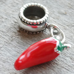 Red Chili Pepper Pandora Compatible Charm Bead