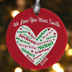 Heart of Love Personalized Christmas Ornament