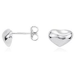 Sculptured Heart Earrings in Sterling Silver