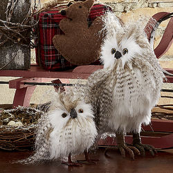 Realistic Resin Snowy Owls
