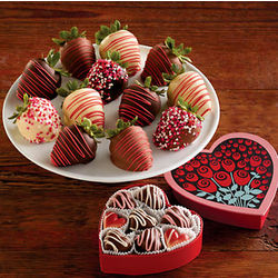 Valentine's Day Chocolate-Covered Strawberries and Chocolates