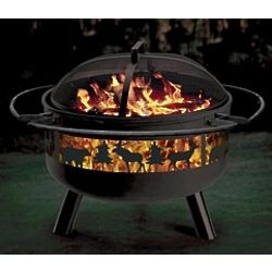 Solid-Steel Fire Pit Grill Combo
