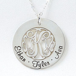 Initial Monogram Family Necklace