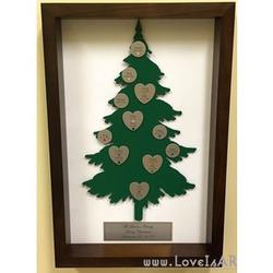 Family Evergreen Tree Wall Art with Personalized Silver Plate
