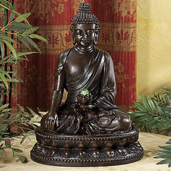 Buddha Fountain with Lighted Lotus Flower