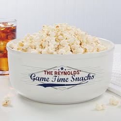 Personalized Large Game Time Snack Bowl