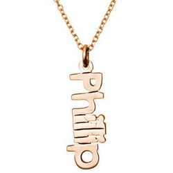 Dangling Family Name Rose Gold Necklace