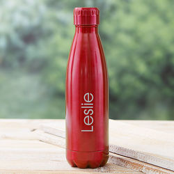 Personalized Stainless Steel Water Bottle in Red