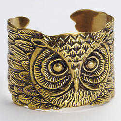 Owl Brass Cuff Bracelet