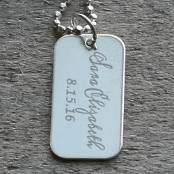 Mother's Name Silver Necklace with Personalized Engraving