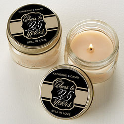 Personalized Anniversary Mason Jar Candle Favors