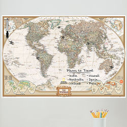 Peel & Stick Dry Erase Map of the World