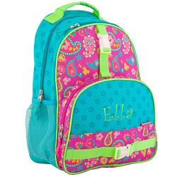 Girl's Personalized Embroidered Paisley Backpack