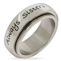 Always Sisters Forever Friends Stainless Steel Ring