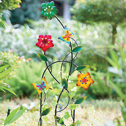 Butterfly and Flower Metal Garden Trellis