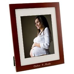 Personalized Rosewood Photo Frame with White Matte